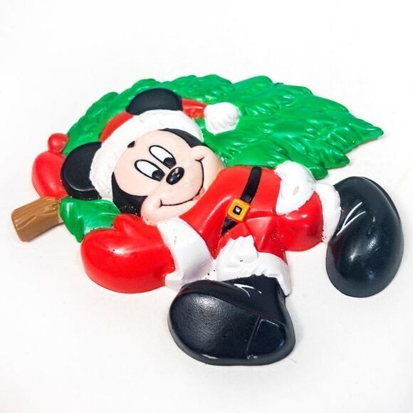 1995 Vintage Disney Mickey Mouse Santa & Christmas Tree Magnet - Picture 2 of 5
